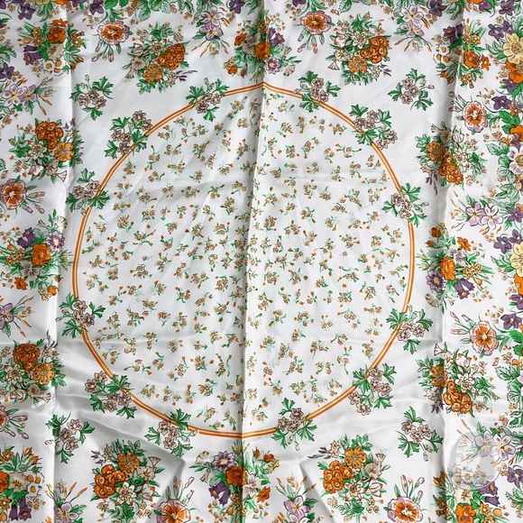 Liberty of London Silk Scarf 27in Square Graphic Floral Print Vintage 70s Retro - Picture 5 of 11